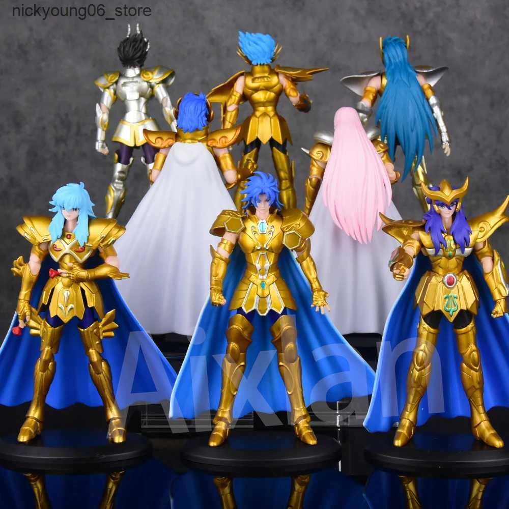 Cartoon Figures Aixlan Saint Seiya Figure 19cm Phoenix Ikki Hyoga Seiya Shiryu PVC Action Picture Amine Birthday Gift Group Picture L240910