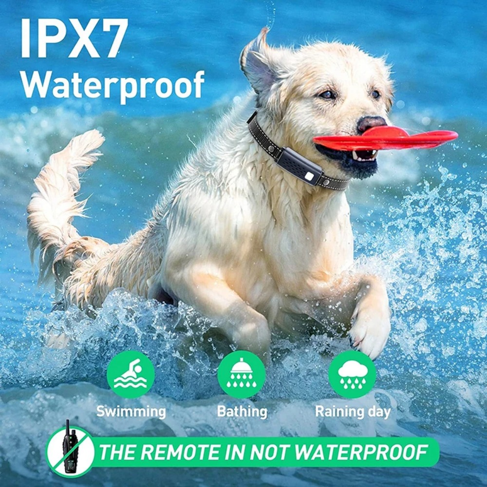 Color Screen Dog Trainer Super Long Remote Control Dog Trainer Waterproof Battery Display Stop Barking Electric Shock Collar