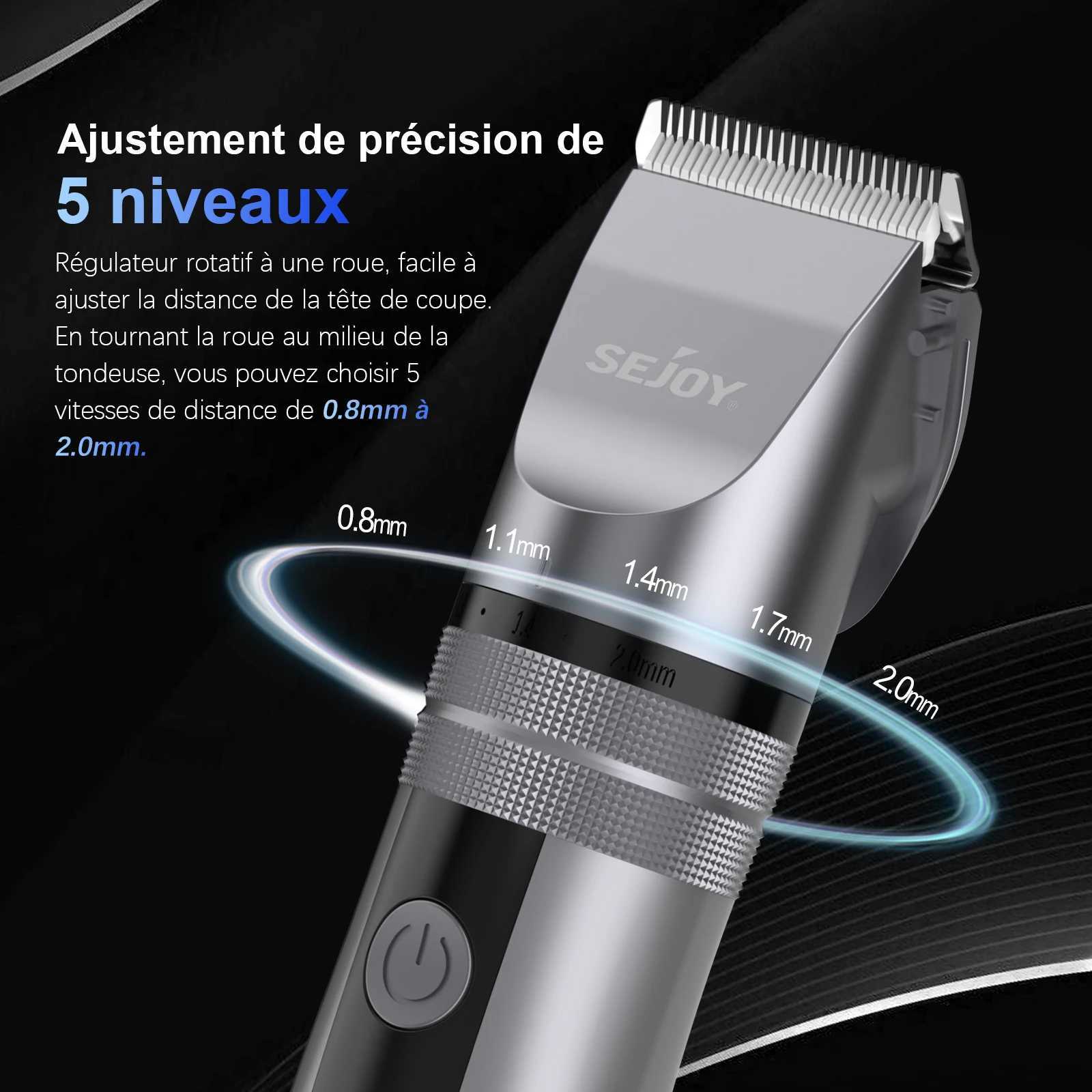 Sejoy Electric Hair Clippers for Men Professional Kit USB Rechargeable Mens Barber Hair Cutting Machine Beard Trimmer for Men Kids XJ250624