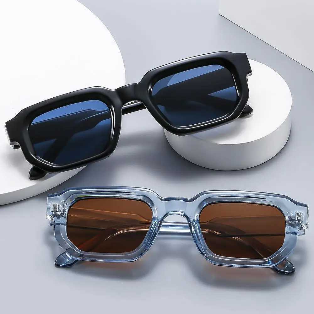Mens Retro Rectangular Frame Sunglasses Fashion Retro Sunglasses Luxury Brand Design UV400 Sunshade Glasses Womens Glasses W241015