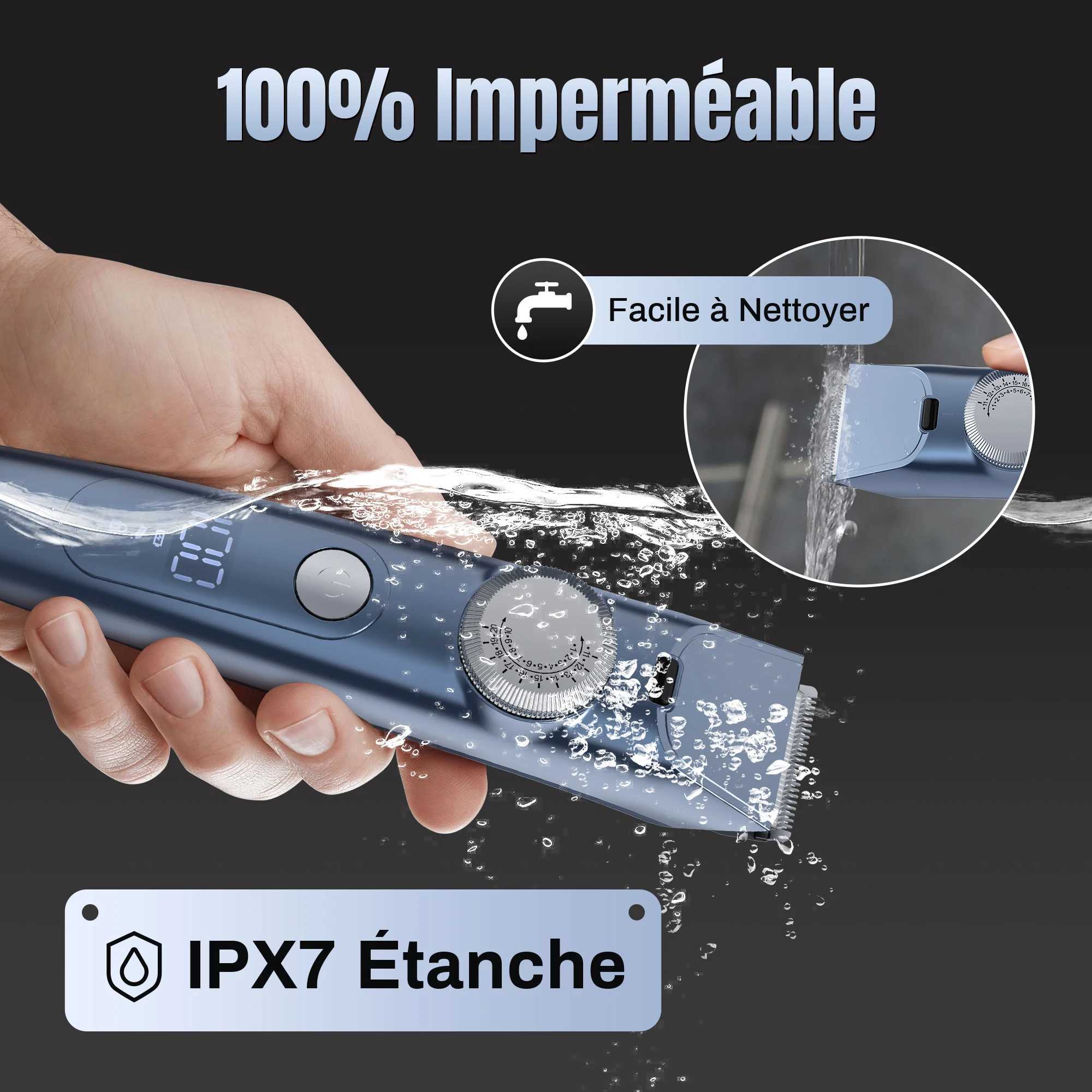 Professional Electric Hair Clippers 800mah Powerful Battery Electric Hair Trimmer Adjustable Speed LED Digital Carving RazorXJ241015