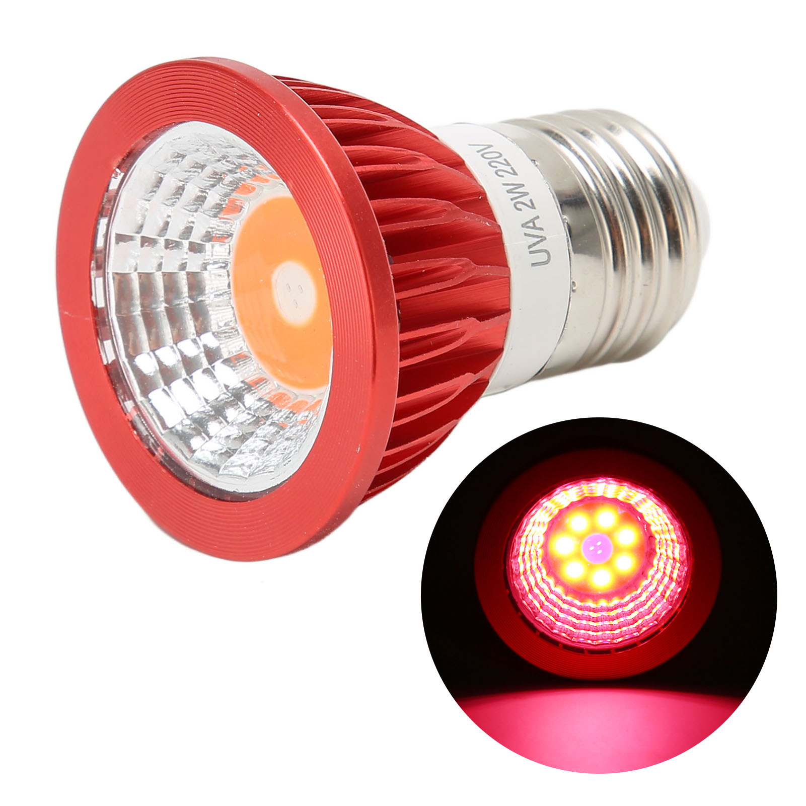 Reptile Heat Lamp Bulb E27 Standard Thread Infrared Basking Light Bulb 2W Energy Saving for for for Lizards