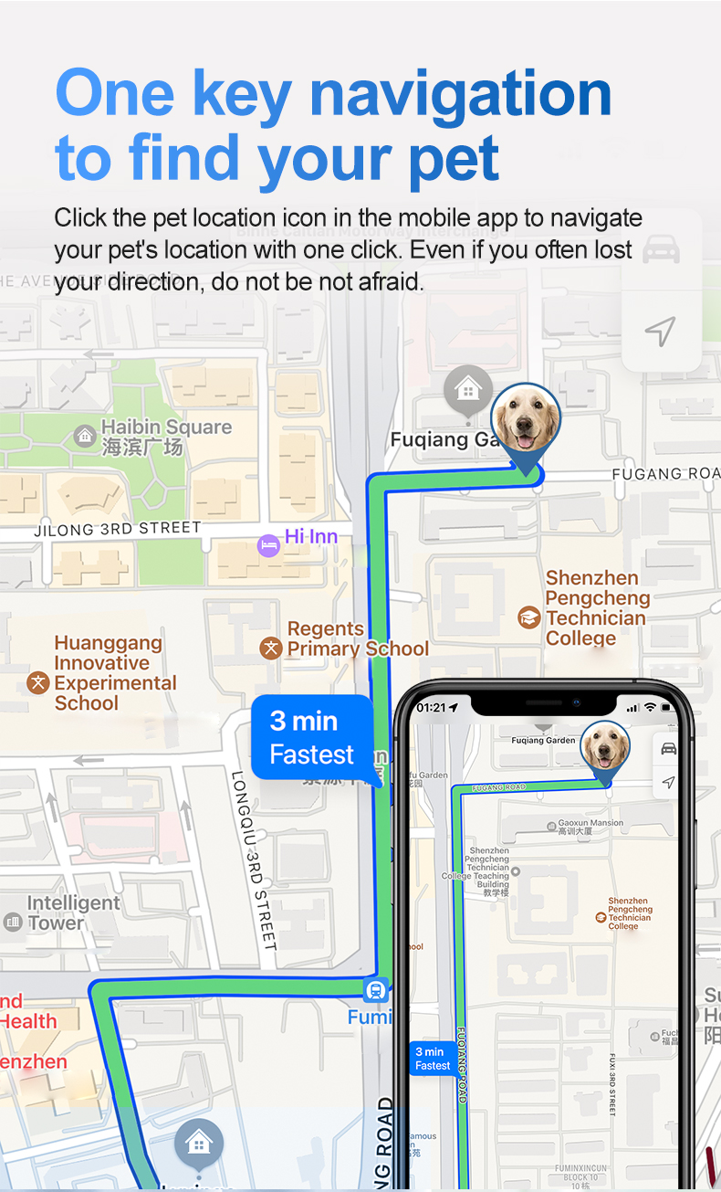 Locsmart D87 IP67 Waterproof Mini GPS Cats Collars Dog With Long Battery Life Pet Tracker