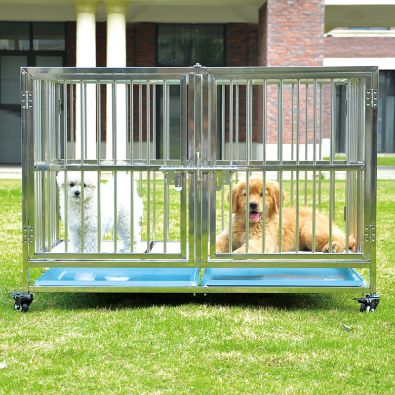 Custom Size 36" Pet Cage Wholesale Black Stainless Steel Dog Cages