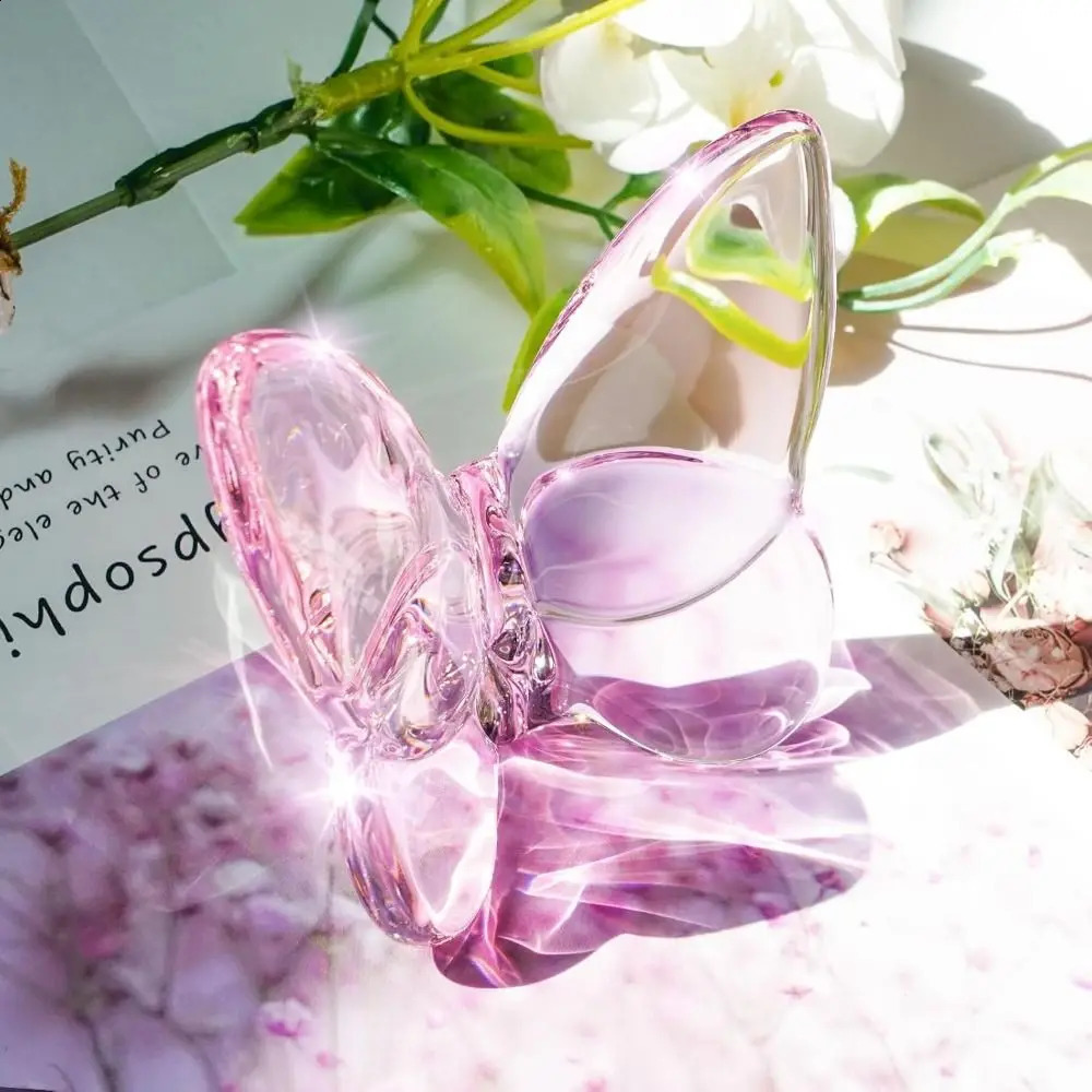 Colorful crystal butterfly pattern hightemperature reflective glass decoration vivid home 241014