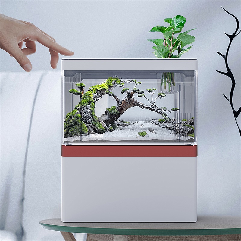 ZAOHETIAN Small desktop fish tank for home use Mini Fish tank USB Acrylic Small Fish Tank
