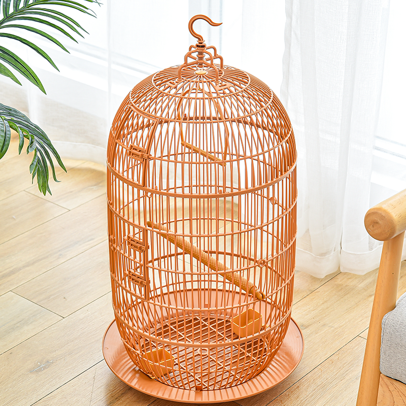 Pet Birds Breeding Cage Rounded Parrot Pet Cage Vintage Hanging Antique Finishing Cage