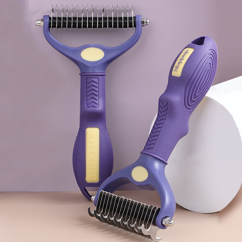 Dog 2 Side Grooming Brush Accessories Cat Hair Care Supplies Nail Clippers Set Pet Hair Remover Fur Knot Comb Large Dogs Animal