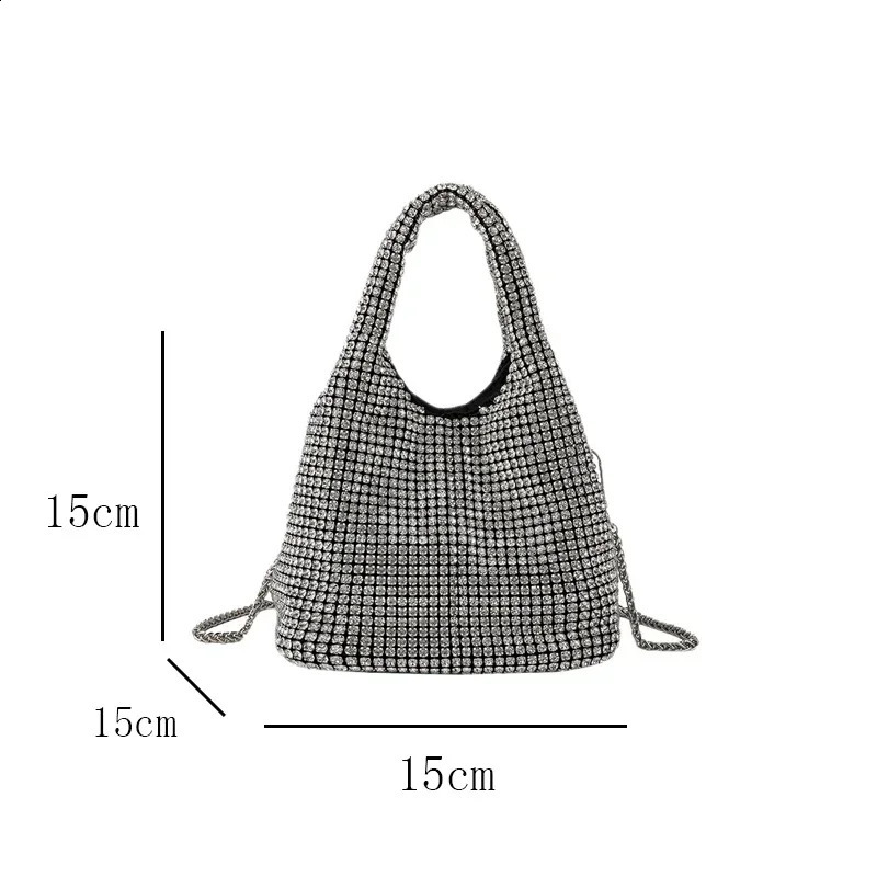 Sparkling Crystal Clutch Wallet Bucket Shoulder Bag Rhinestone Handmade Wallet and Handbag Night Clutch Bag 241015