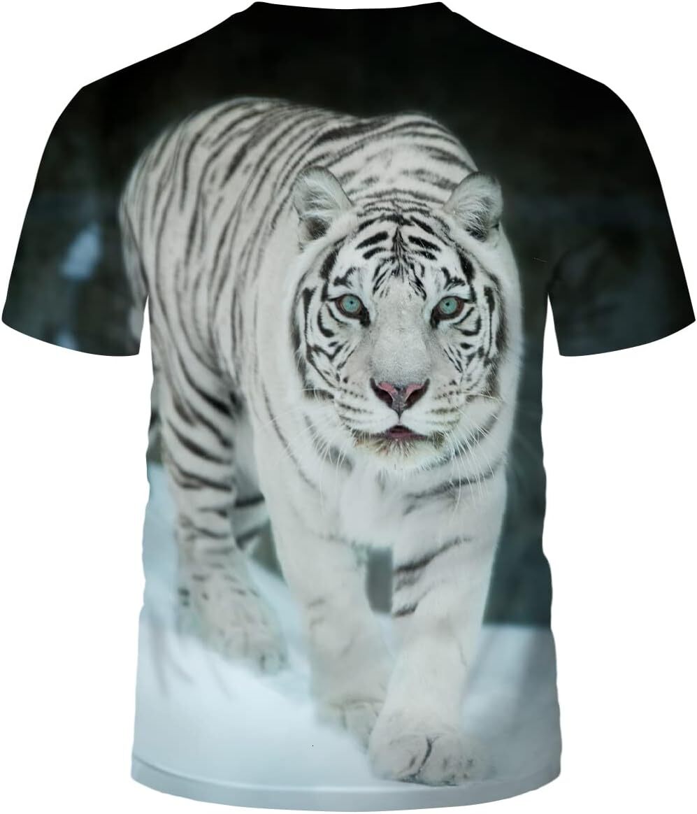 Mens T shirt Men's Tiger T-Shirt Summer Short Sleeve Tees Tops Fantasy Animal Theme Shirt Realistic Graphic Shirt tee Casual tops summer clothes