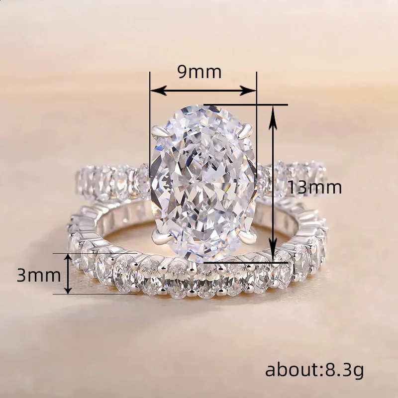 14K Platinum Valuable Laboratory Diamond Promise Ring Set Engagement Ring Mens and Womens Party Jewelry Gift241015
