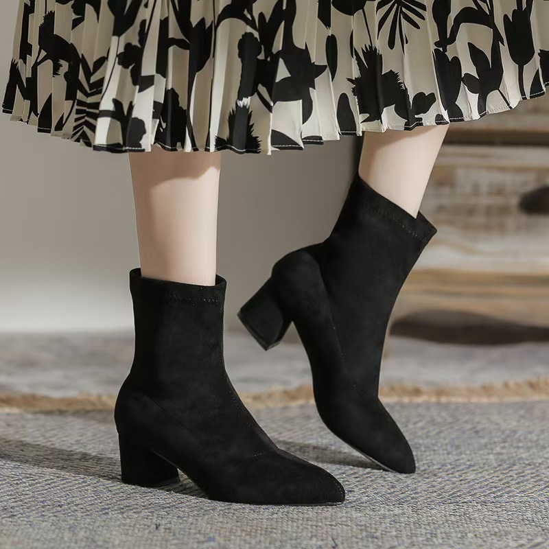 Designer Famous Short Tube Zipper Open Singer Booties Mujer Square Toe Cozy Ck Snow Boots For Women