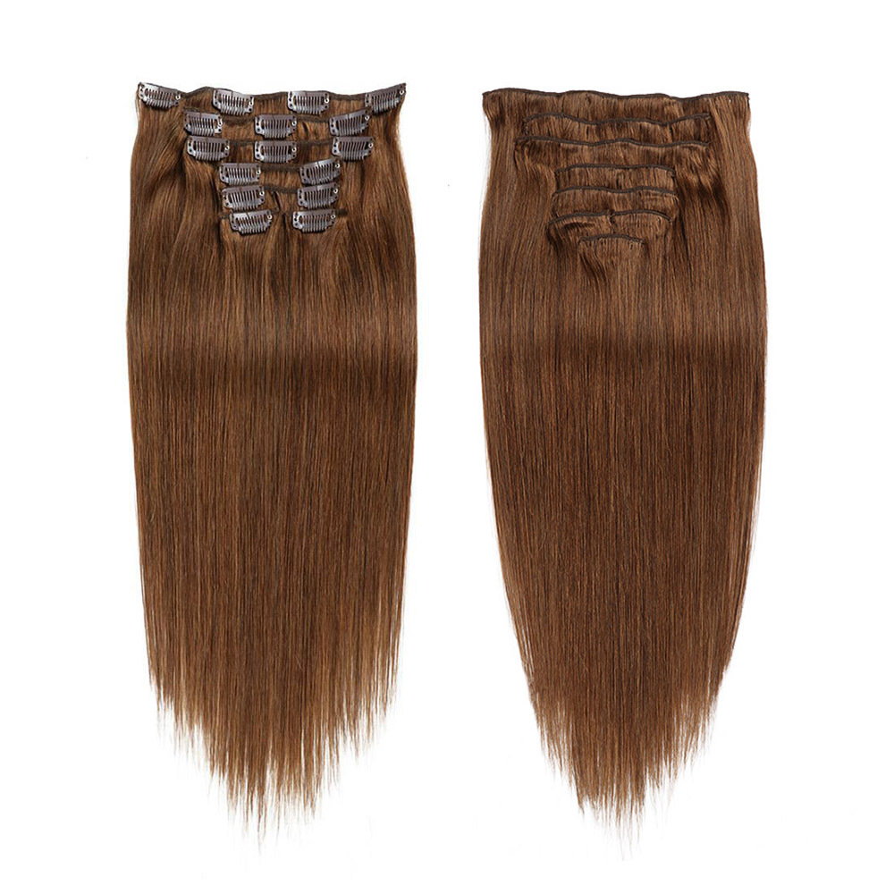 Clip In Hair Extensions 4# 2#1B# 1# 6# 8# Brazilian 100% Human Hair Products Straight Malaysian Virgin Hair 7 pieces/set 70g