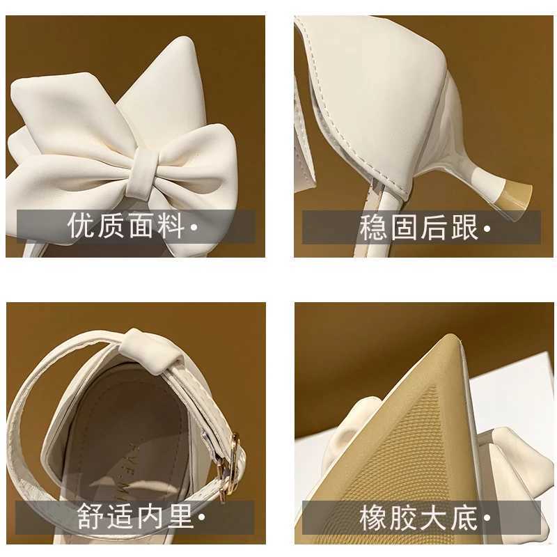 Summer Womens Shoes Fashion 2024 New Low Boot Bow Knot Sandals Sexy Baby Head Stiletto Party Light Sandals De Mujer Y241023
