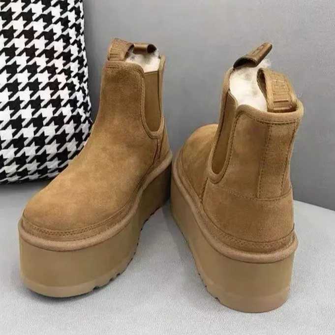 Round toe boots winter shoes womens Australian low Lolita 2023 rubber autumn chiffon Roman lace cotton W241015
