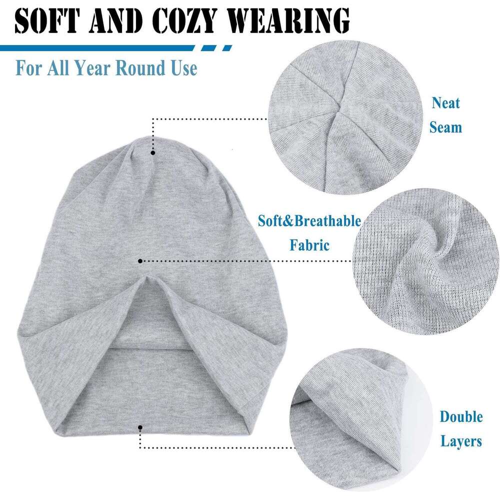 Hats Women Hip-Hop Slouchy for Cap Soft Running Skull Cotton bonnet Lightweight beanie Men Adult Beanie