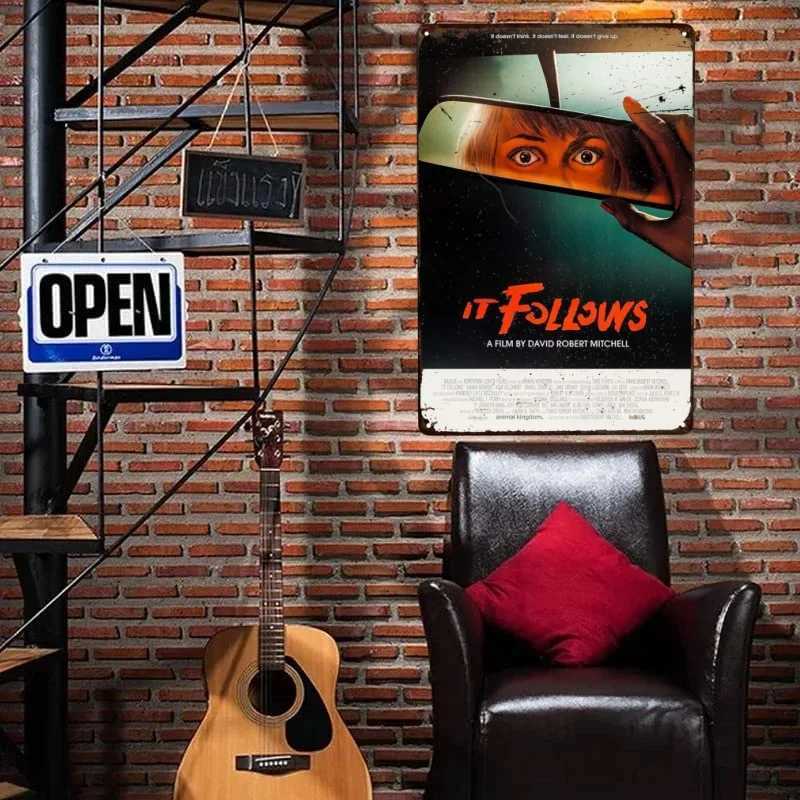 Metal Tin Poster Retro Horror Movie Metal Tin Sign Plaque Poster for Bar Club Wall Decor Retro Home Vintage Wall Plate PendantXJ241010