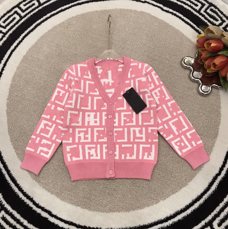 Letters Printed Kids Knitted Sweaters Cardigan Spring Autumn Children Sweatshirt Child Jackets Girls ClothesW251204