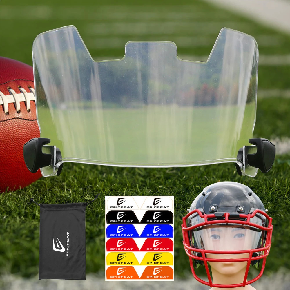 Factory Sales American Football Visors with Clip Clear Anti-Fog Football Helmet Rugby Eye Shield Visor for Adult Youth 241015