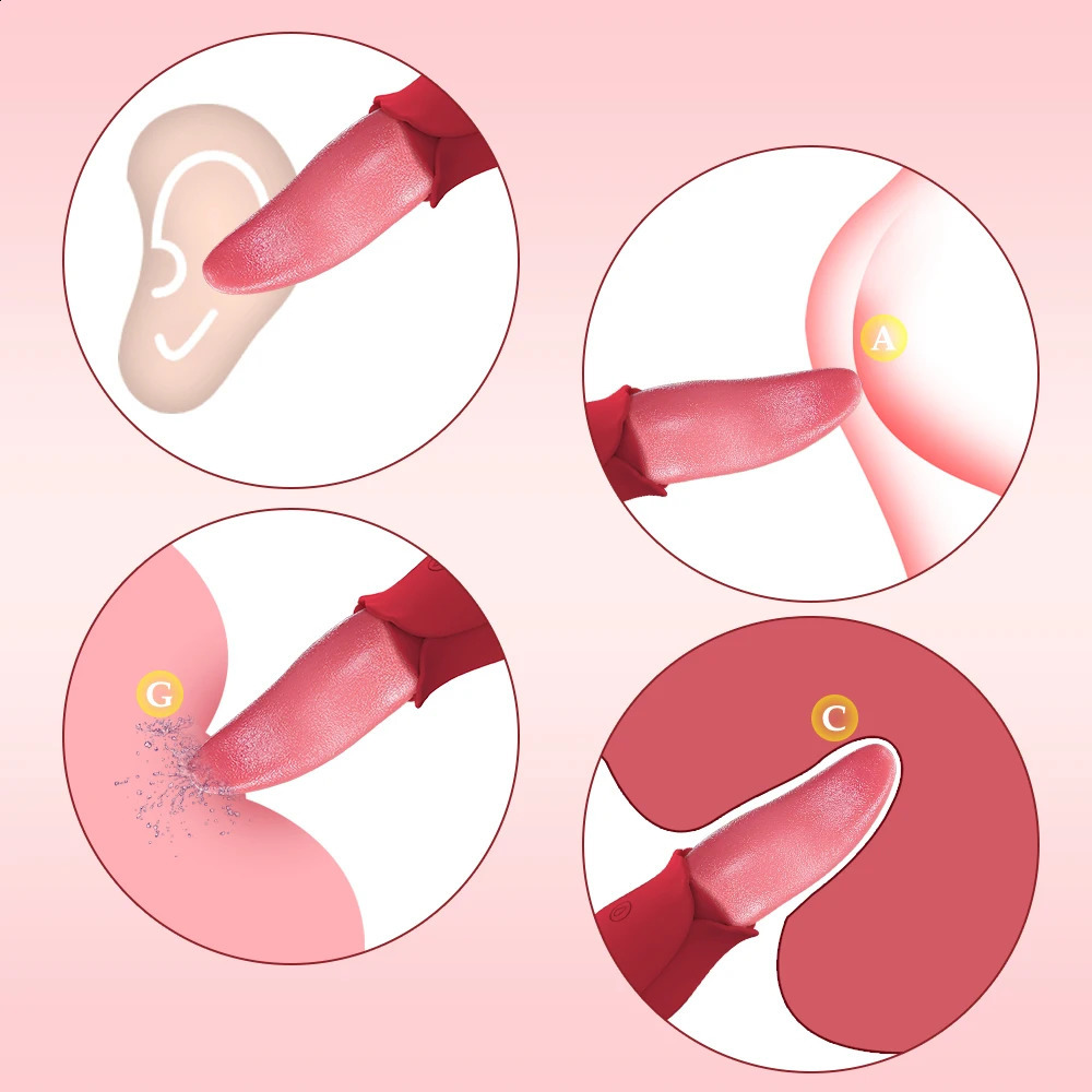 Adult Supplies Vibrator Tongue Licking Nipple Vagina Stimulator Massager Masturbation Tools Women Sex Toys Vagina Vibration 241118