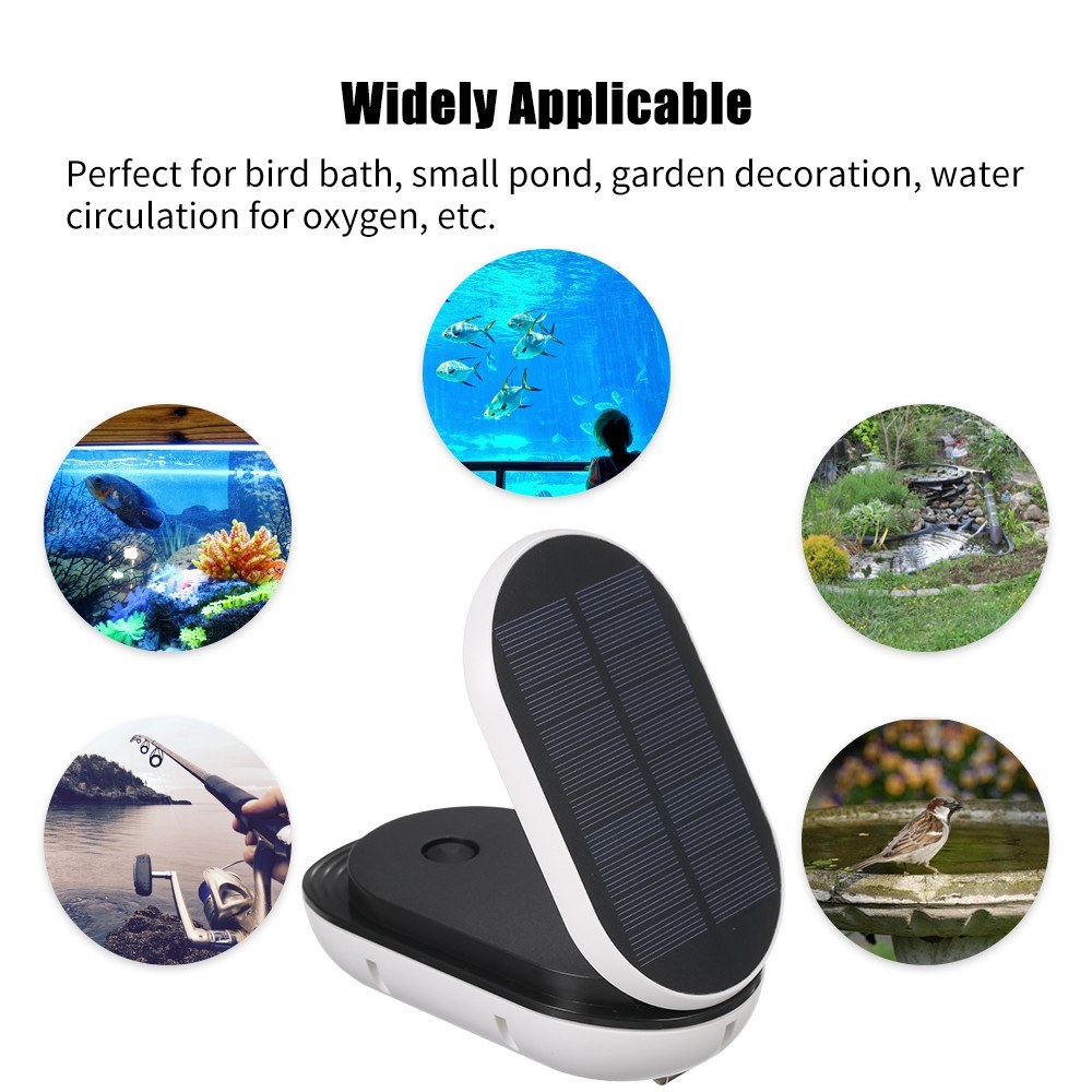 Solar Pond Pump, Air Pump Aerator Fish Tank Oxygenator for Garden Fish Tank Pool Fishing Pond Air Pump Fish Tank Accessories