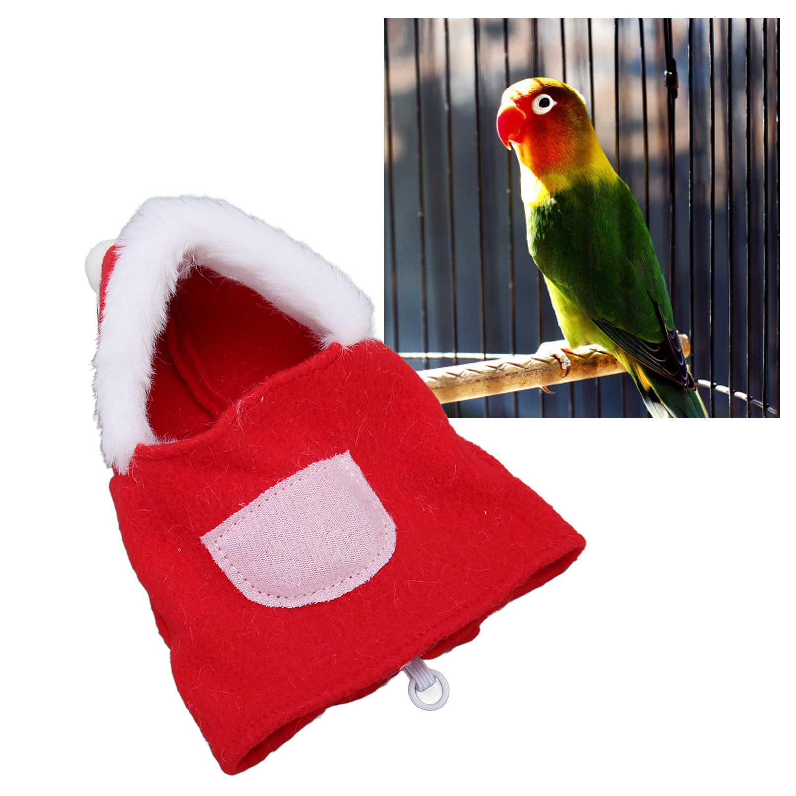 Cute Hooded Bird Flight Bird Winter Warm Clothes Parrots Costume Cosplay Pet Accessories Christmas Bird Clothes Flying Suit