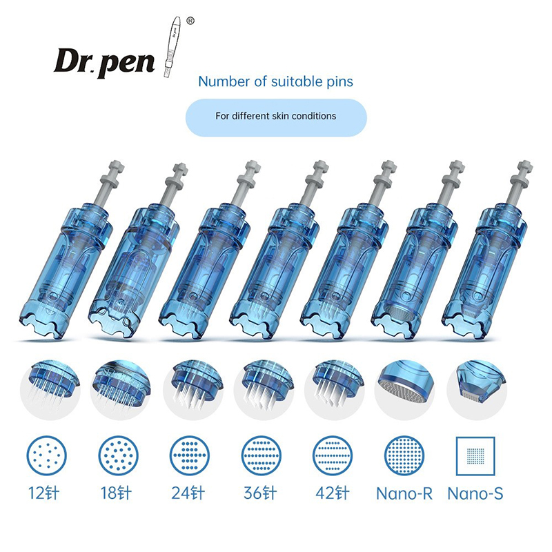 50Pcs Cartridges For Dr.pen M8S MTS Face Skin Care Ultima A9 A8S Bayonet Needle 12pins 18 Pin 24 36 42 Pins Nano S Replacement Meso Dermapen Heads Dr 