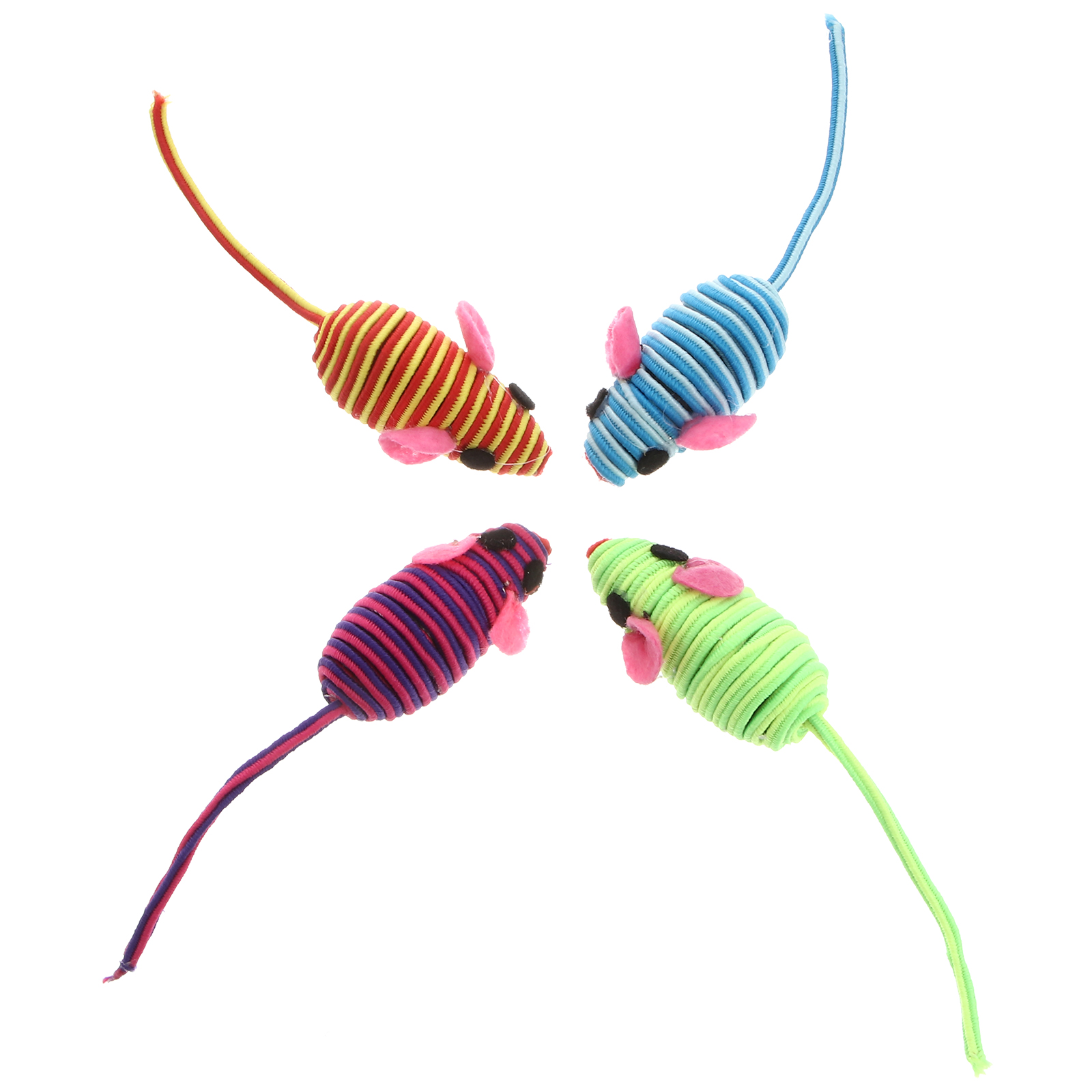 Cat Mouse Toys, Cat Toys Set, Interactive Cat, Cat Teaser Elastic Rope Mouse for Cats Kittens Random color( 12pcs )