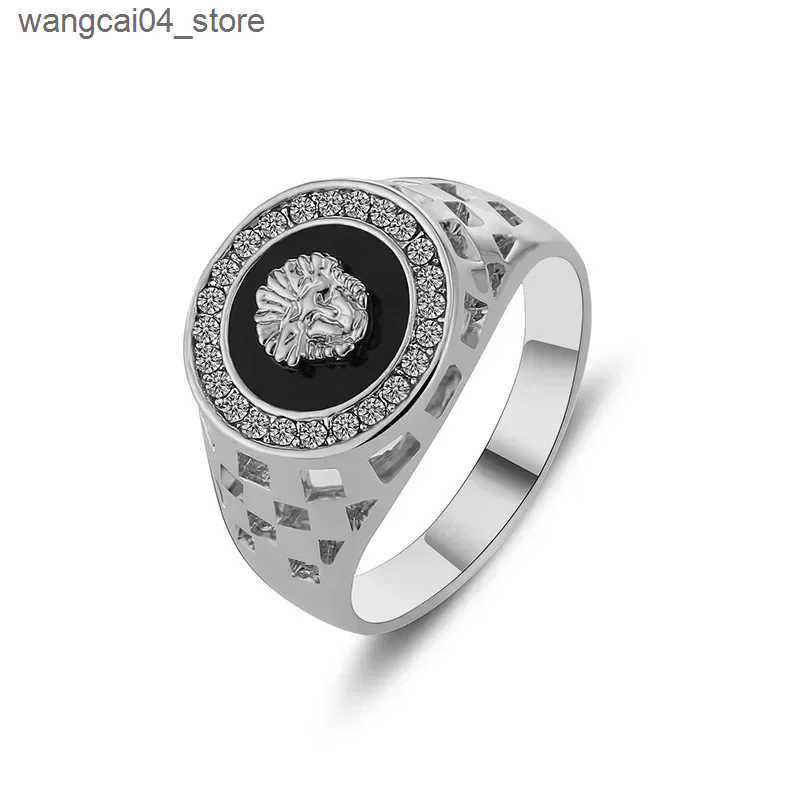 Couple Rings Korean creative medusa ring men inlaid zircon fashion leading ring women punk style jewelry lovers gift wholesale L240910
