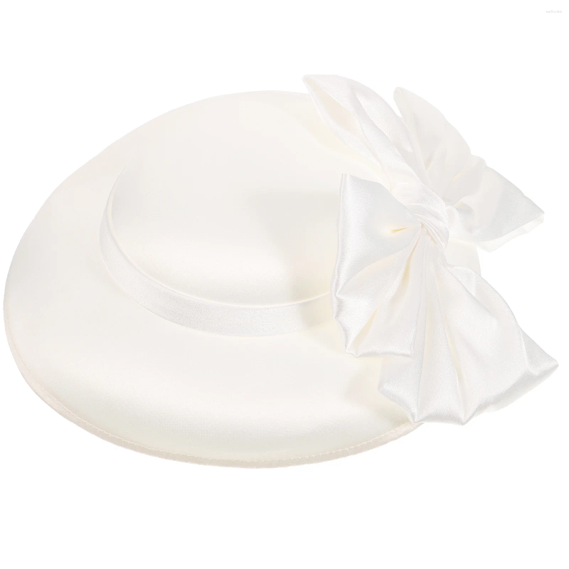 Berets Retro Top Hat Party Dress Bowler For Wedding Guest Black Round Modeling Women Bucket Fascinator Banquet Hair Accessories