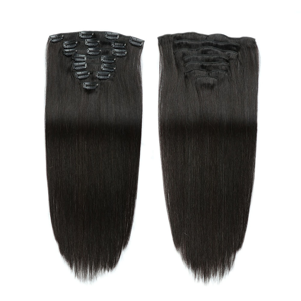 Clip In Hair Extensions 4# 2#1B# 1# 6# 8# Brazilian 100% Human Hair Products Straight Malaysian Virgin Hair 7 pieces/set 70g