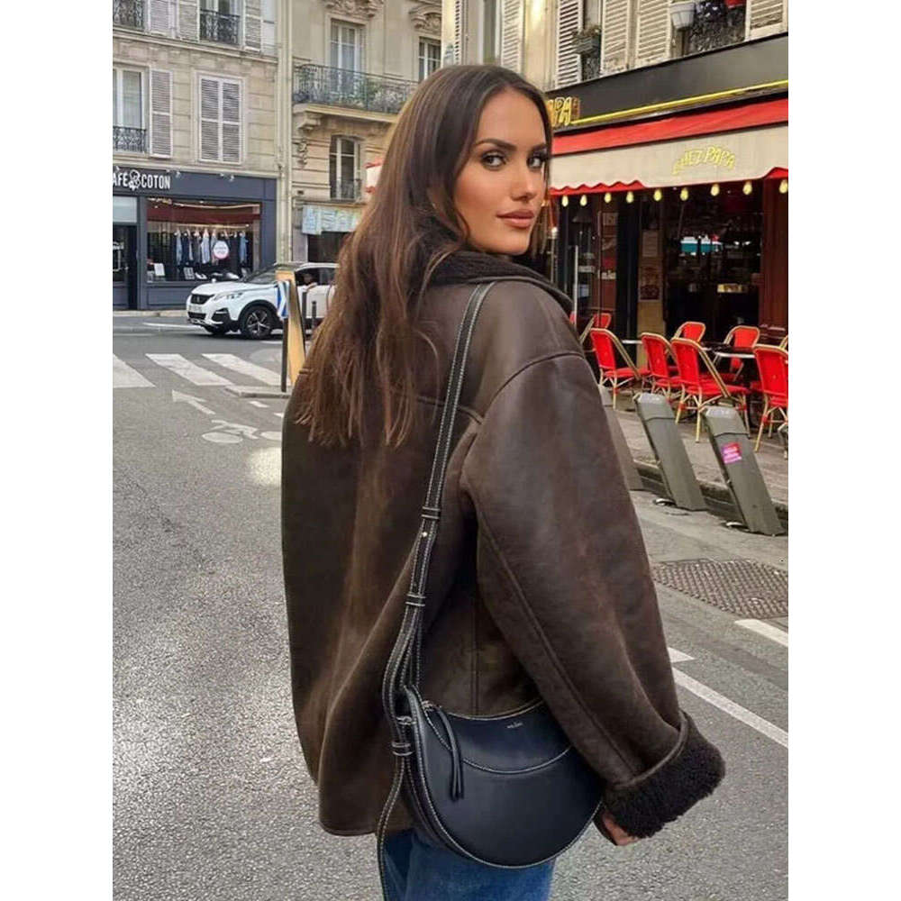 SIYANG Woman Thick Faux Leather Jackets For Women Autumn Winter Warm Wool Blends Coats Demi-Season Plush Jacket Outerwear