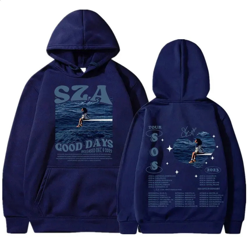 Unisex SZA SOS Good Days printed hooded Street Wear shirt pullover Harajuku Sportswear Fashion couples casual sports 241010