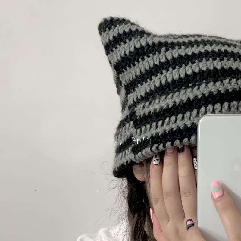 Slouchy for Beanie Grunge Cat Crochet bonnet Hat Fox beanie Hats Beanies Accessories Vintage Women s