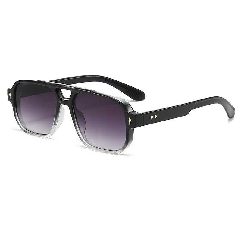 Retro Square Sunglasses for Men Classic Pilot Sunglasses for Men Fashion Brand Design Vacation Driving Shadows W241015