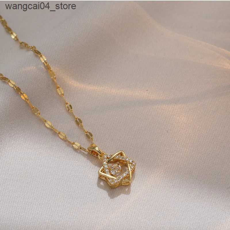 Pendant Necklaces Je Magen Star of David Sterling Necklace Women Moved Crystal Israel Judaica Hebrew Jewelry Stainless Steel Hanukkah Pendants L240910 - view 6