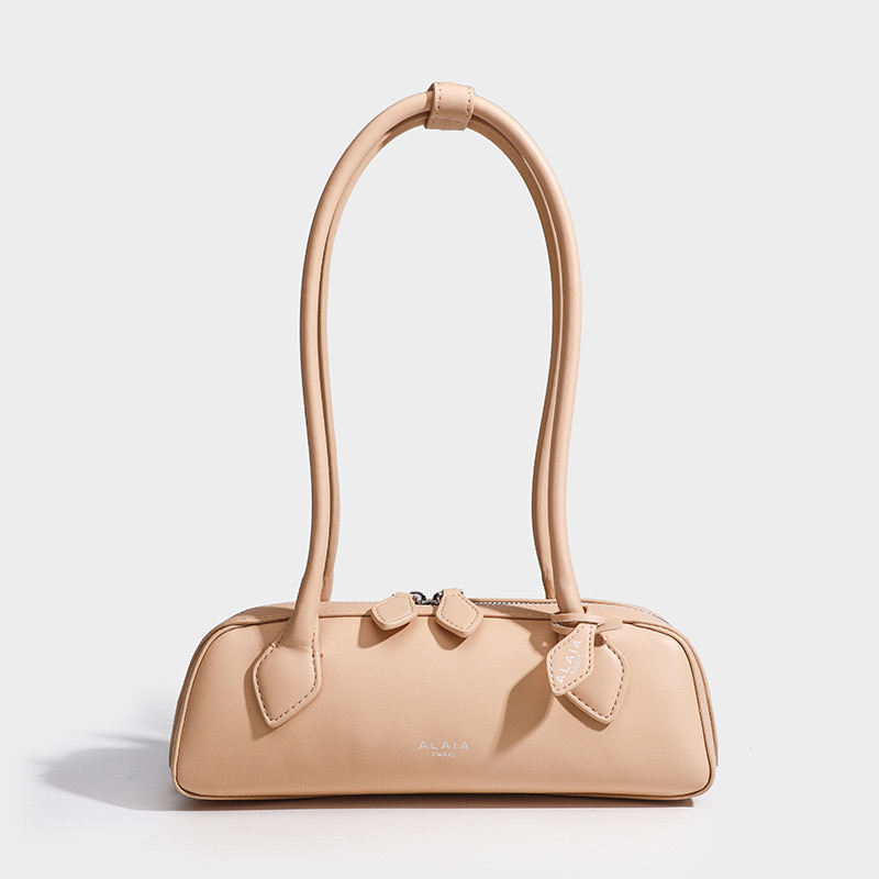 Cowhide Shoulder Bags for Women - Tubular Handles Handbag in Elongated Shape, 2024 New Arrivals dh5727163