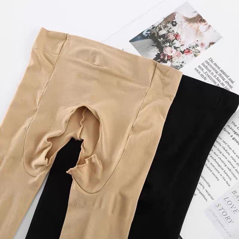 2025 New Autumn Winter Women s Open Flesh Tight Pants Bare Legs Medium Thick fashion Plus Size Pound Thick Wool Anti Hook Silk Pantyhose