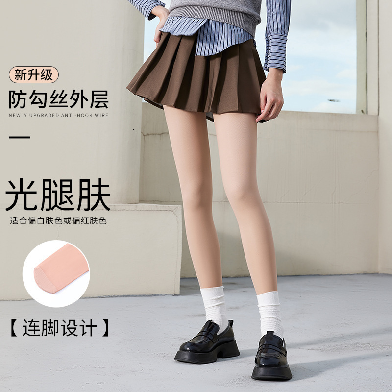 new designer double layer bare leg artifact women s winter tight pants plush fashion thick stockings natural nude feeling spring and autumn flesh colo
