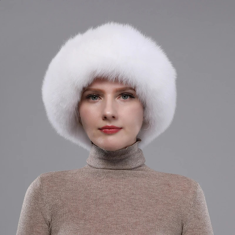 2024 Girls Quality Soft Genuine Mink Fur Hats Women Winter Knitted Real Mink Fur Bomber Hat Natural Warm Fox Fur Cap 241014