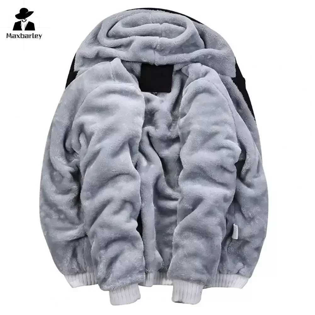 New Fleece Men Set Fashion Brand Tracksuit Lined Thick Sweatshirt + Pants Sportswear Suit Male Winter Warm Hooded Outerwear SuitXJ241015