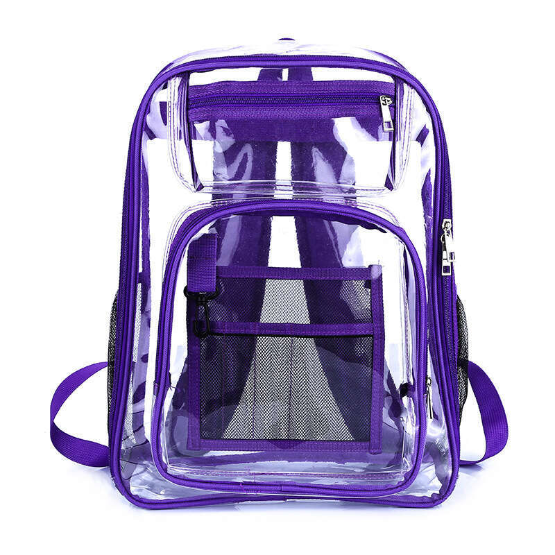 Transparent PVC Korean Backpack Large Capacity Waterproof Zipper Multi Sand Men's School Casual Women's Travel Bag
