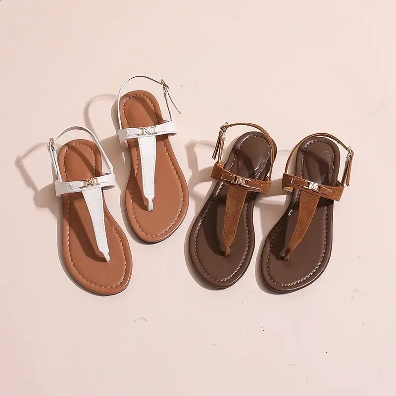 Womens Shoes Thong Womens Sandals Fashion Daily Sandals Women Buckle Strap Flat with Outdoor Open Toe Female Shoes 241015