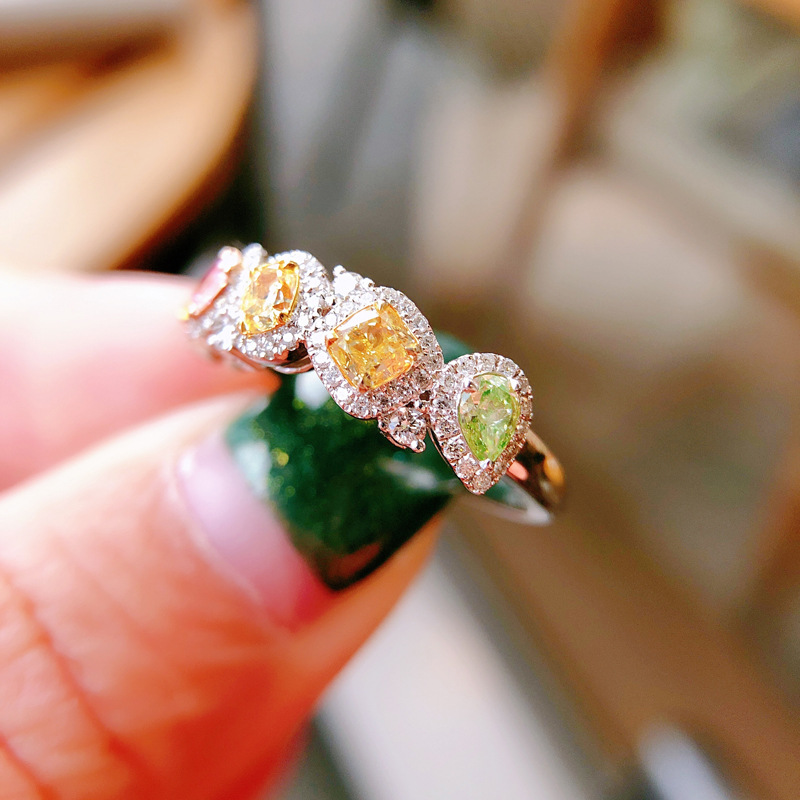 Free shipping designer for women moissanite ring colorful stone cz zircon dia rings jewelry gift wholesale size open ustable Free shipping