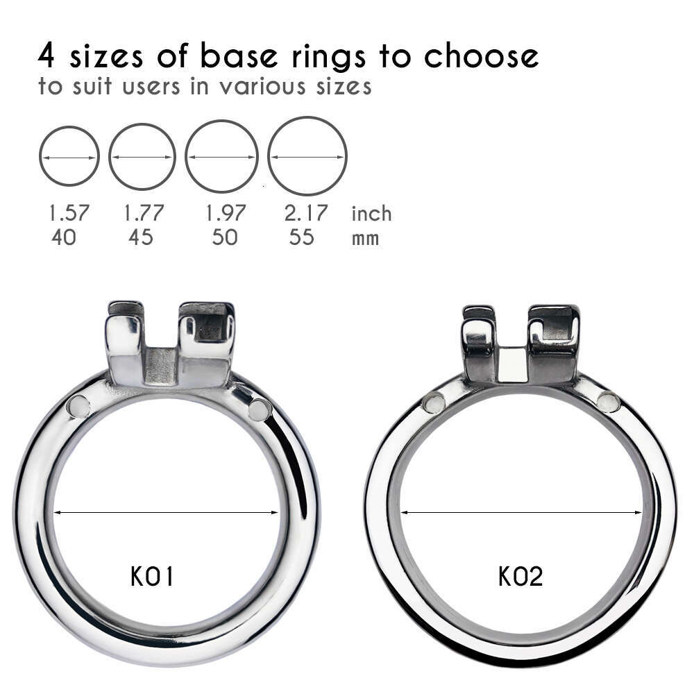 FRRK Flat Chastity Cage with Skin Dildo CBT Game Play Erect Denial Stainless Steel Negative Cock Ring Urethral Sex Tooys for Man