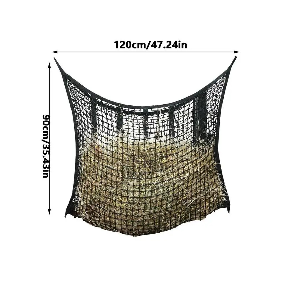 Nylon Haylage Net Durable Horse Care Products Nylon Hung Portable Hay Feeder Bags For Horse Goat Straw Bag Hanging Feed Net Bag