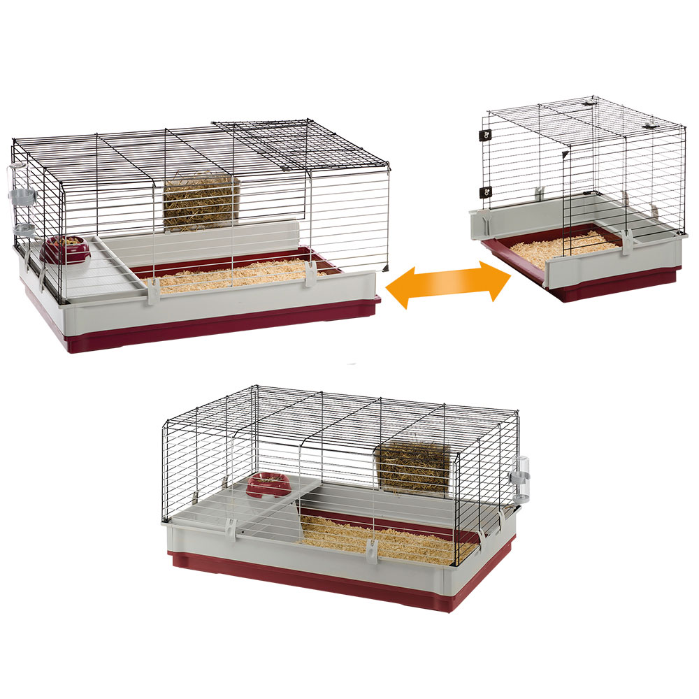 Rabbit Cage Krolik 140 Guinea Pigs, Assembly kit. Separable Extension, Accessories included