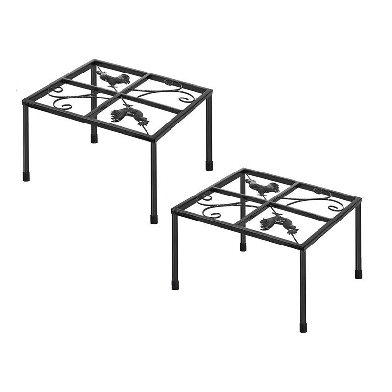 2 PCS Metal Stand For Chicken Feeder Waterer, Stand Holder With 4 Legs, Supports Rack For Buckets Barrels Square Easy To Use