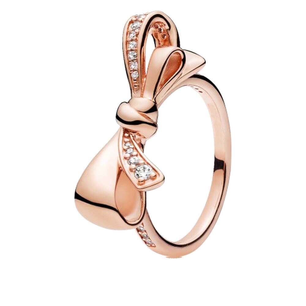 New 925 Sterling Silver Sparkling Wishbone Angel Wing Bow Mom Heart Clear Zircon CZ Tiara Rings For Women Anniversar Wedding Jewelry Designer Ring Gif