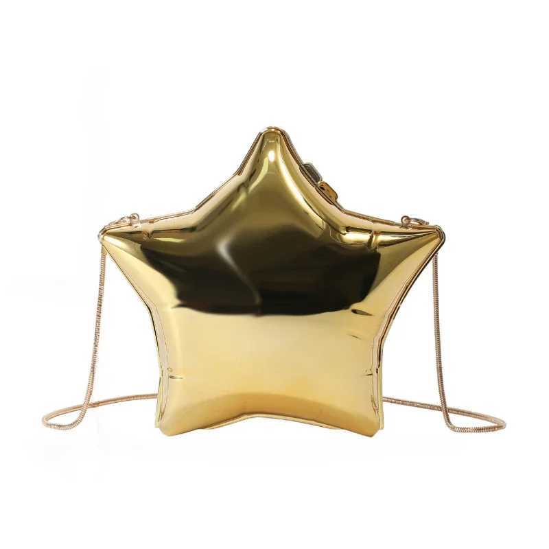 Solid Gold and Silver Acrylic Star Shape Shoulder Bags 2024 Fashion High Quality Unique Design Chains Crossbody for Ladies 241015